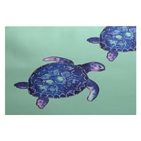 Jednostavno daisy 3' 5 ' turtle tales zatvoreni ćilim sa životinjskim printom