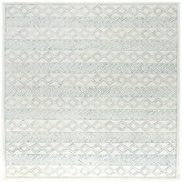 Glamour Alan Geometrijska prostirka vunene vune, bjelokosti plava, 9 '12 '