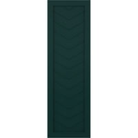 Ekena Millwork 18 W 44 H True Fit PVC jedno ploča Chevron Moderni stil fiksne kapke, termalno zeleno