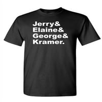 & ELAINE & GEORGE & KRAMER - Unise pamučna majica majica, Crna, 3xl