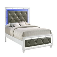 Whitaker Istočni kralj krevet sa LED rasvjetom bijelom
