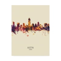 Zaštitni znak likovne umjetnosti 'Austin Texas Skyline portret III' Umjetnost platna Michaela Tompsetta