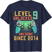 Tree Level otključan 9. rođendan godina dječak pokloni Gamer T-Shirt