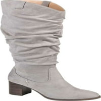 Ženska kolekcija Journee Aneil Knee High Slouch Boot Grey Fau Suede 6. m
