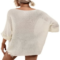Capreze ženski džemper gornji Dugi rukav pulover pleteni pleteni vrhovi meka bluza od tunike jednobojna