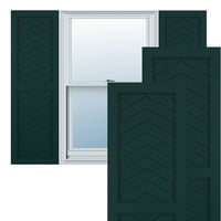 Ekena Millwork 12 W 37 H True Fit PVC dva ploča Chevron Moderni stil fiksne kapke, termalno zeleno