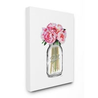 Stupell Industries modni dizajner cvjetna tegla Pink Rose akvarel platnena zidna Umjetnost Amande Greenwood
