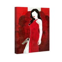 Wynwood Studio modni i Glam zidni umjetnički platneni otisci haljine 'tajni Agent' - crvena, crna