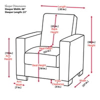 OTTOMANSON Origins Pro kabriolet stolica za kamenske ruke, siva tkanina za mikrofiber