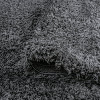 Prelazni prostor tepih Shag debeli čvrsta tamno siva dnevna soba lako za čišćenje