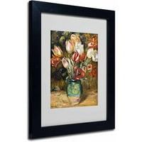 Zaštitni znak Likovna umjetnost Vase de Fleurs 1888-89 Umjetnost platna Pierrea Renoira, crni okvir