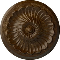 Ekena Millwork 1 4 od 1 4 P cvjetni spiralni stropni medaljon, ručno oslikano korijensko pivo pucketanje