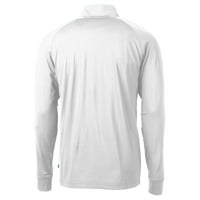 Muški rezač & Buck bijeli fanatici korporativno prilagođavanje Eko pletivo rastezljivo reciklirano četvrtina-pulover