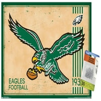 Philadelphia Eagles - Retro logotip zidni poster sa push igle, 14.725 22.375
