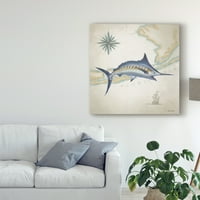 Zaštitni znak likovne umjetnosti 'Sailfish karta I' platno Art Rick Novak