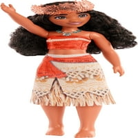 Disney princeza Moana modna lutka sa smeđom kosom, smeđe očima i kosom, blistavim izgledom