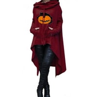 Tagold Fall Deceaders za žene, ženski modni casual Halloween tiskani od tiskani dugih rukava s kapuljačom