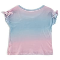 Majica za djevojčice Sweet Butterfly za malu djecu, suknja i tajice, 4-dijelni Set, veličine 2T-4T