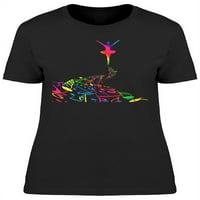 Apstraktna muzička plesačica T-Shirt žene-slika Shutterstock, ženski medij
