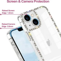 Kompatibilan sa iPhone Plus Case Clear Bling Diamond Rhinestone slatka za djevojčice žene Girly Case Glitter