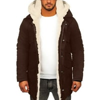 kpolk muške zimske jakne za muškarce Plus Size slabašni ovratnik za rever Dugi rukav podstavljena kožna