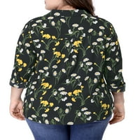 Jedinstvena povoljna ponuda Ženska plus veličina cvjetna tipka s dugim rukavima dolje majica