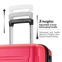 Skyland set za prtljag, prevoz, teško proširiv kofer sa spinner kotačima i TSA bravom, crvenom bojom