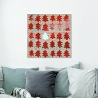 Runway Avenue Holiday and season Wall Art Canvas Prints 'Rouge Trees' Holidays-Red, Brown