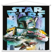 Star Wars: Saga - Boba Fett - zidni plakat kolaža sa drvenim magnetskim okvirom, 22.375 34