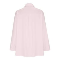 Lenago ženska poslovna bluza plus veličina casual obruča vrata od letnje seksi džepni gradijent redovne