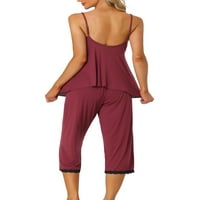 Jedinstveni Bargains ženski PJs Top sa pantalonama Lounge pleteni kompleti pidžame za spavanje od vafla