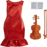Barbie modni paket, karijerna violinist lutka za barbiju sa haljinom, violinom, lukom i limom muzika,