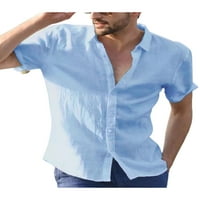 Muška majica kratkih rukava uz majicu Casual Pamuk Blend Tee Top Blue 2XL