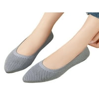 Crocowalk Womens Flats Slip On Walking Shoe Pointy Toe Balet Flat Ladies Casual Shoes Office Breathable Mesh Grey 8