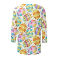 Ženske Happy Easter Shirts rukav Crewneck bluze Tops slatka Uskršnja zeka zec grafički Tees Shirt pokloni