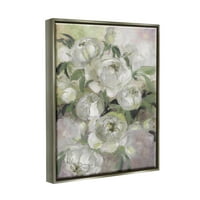 Stupell Industries Apstract cvjetovi cvjeta aranžman Botanički i cvjetni slikanje Sivo plobljenje Framed