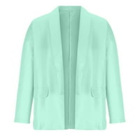 NJSHNMN Womens Business Casual Blazer Solid Blazer Jacket Blazers za žene Poslovna casual gumba Prednja, metvica zelena, m