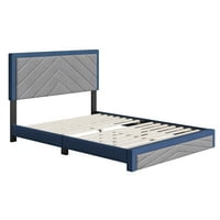 Boyd Sleep Barcelona Dijagonalna posteljina platforma krevet, kraljica, plava siva