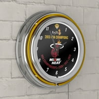 Miami Heat NBA prvaka Chrome Neon Clock