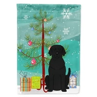 Carolines Treasures BB4182CHF Merry Božićno drvce Black Labrador Zastava platnene kuće Veličina kuće velika,